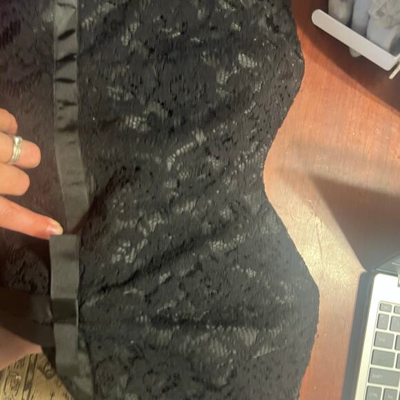 NWOT Vtg Lane Bryant Womens Sz 22 Corset Top Y2K lace overlay black coquette - Picture 7 of 8